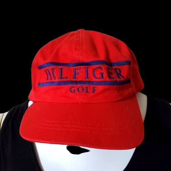 Tommy Hilfiger Golf Red & Blue Baseball Cap - Picture 1 of 5